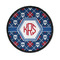 Knitted Argyle & Skulls Iron On Round Patch w/ Monogram