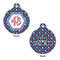 Knitted Argyle & Skulls Round Pet ID Tag - Large - Approval