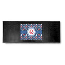 Knitted Argyle & Skulls Rubber Bar Mat (Personalized)