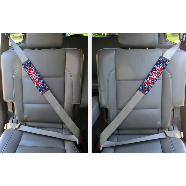 Knitted Argyle & Skulls Seat Belt Covers (Set of 2 - In the Car)