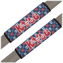 Knitted Argyle & Skulls Seat Belt Covers (Set of 2) (Personalized)