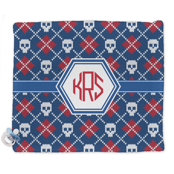 Custom Knitted Argyle & Skulls Security Blanket (Personalized)
