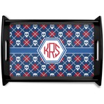 Knitted Argyle & Skulls Wooden Tray (Personalized)
