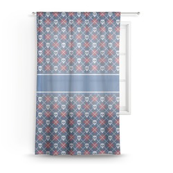 Knitted Argyle & Skulls Sheer Curtain - 50"x84" (Personalized)