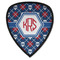 Knitted Argyle & Skulls Iron on Shield Patch A w/ Monogram