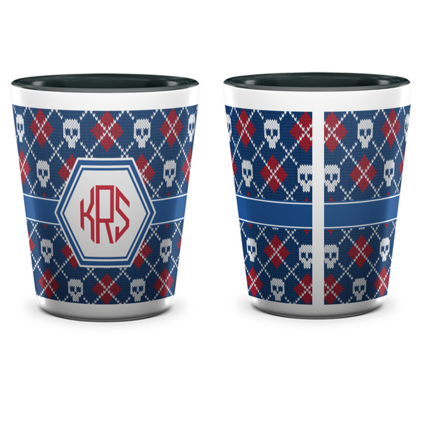 Knitted Argyle & Skulls Shot Glass - Two Tone - APPROVAL