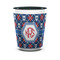 Knitted Argyle & Skulls Ceramic Shot Glass - 1.5 oz - Two Tone - Set of 4 (Personalized)