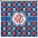 Knitted Argyle & Skulls Shower Curtain - Custom Size (Personalized)