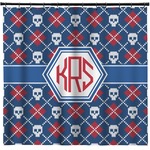 Knitted Argyle & Skulls Shower Curtain - 71" x 74" (Personalized)