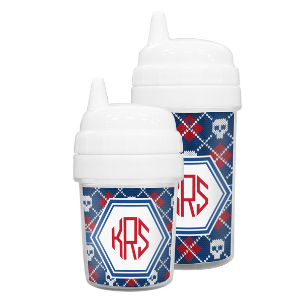 Knitted Argyle & Skulls Sippy Cups