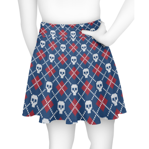 Knitted Argyle & Skulls Skater Skirt - Back