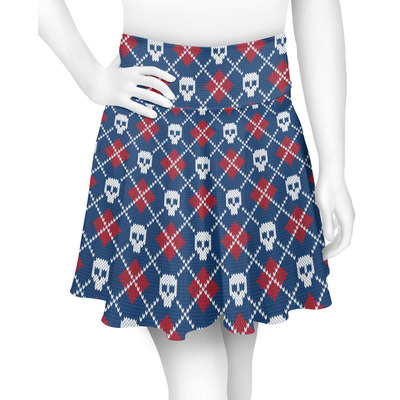 Knitted Argyle & Skulls Skater Skirt (Personalized)