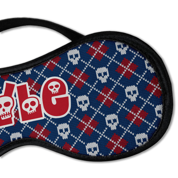 Knitted Argyle & Skulls Sleeping Eye Mask - DETAIL Large