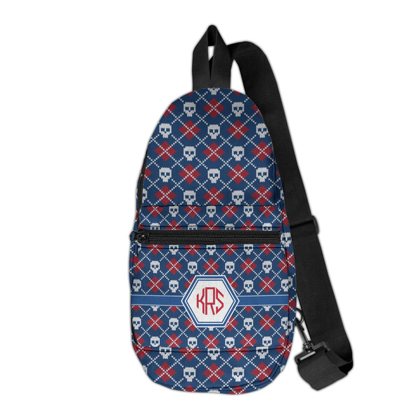 Custom Knitted Argyle & Skulls Sling Bag (Personalized)