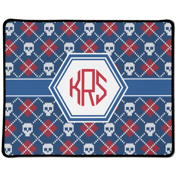 Custom Knitted Argyle & Skulls Large Gaming Mouse Pad - 12.5" x 10" (Personalized)