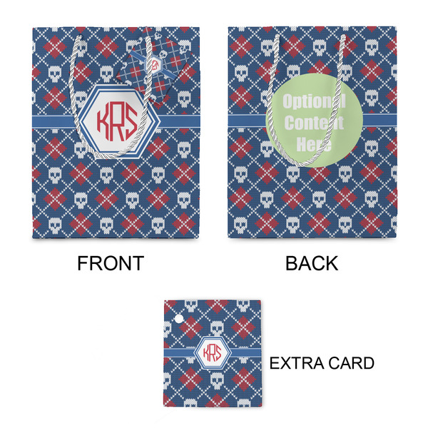 Knitted Argyle & Skulls Small Gift Bag - Approval
