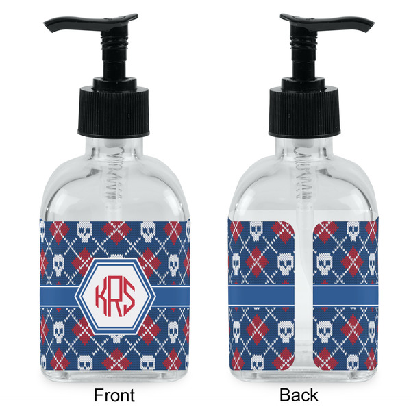 Knitted Argyle & Skulls Glass Soap/Lotion Dispenser - Approval