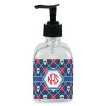 Knitted Argyle & Skulls Glass Soap & Lotion Bottle - Single Bottle (Personalized)
