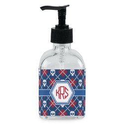 Knitted Argyle & Skulls Glass Soap & Lotion Bottle - Single Bottle (Personalized)