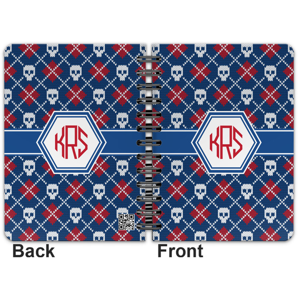 Knitted Argyle & Skulls Spiral Journal 5 x 7 - Apvl