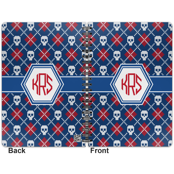 Knitted Argyle & Skulls Spiral Journal 7 x 10 - Apvl