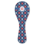 Knitted Argyle & Skulls Ceramic Spoon Rest (Personalized)