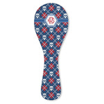 Knitted Argyle & Skulls Ceramic Spoon Rest (Personalized)