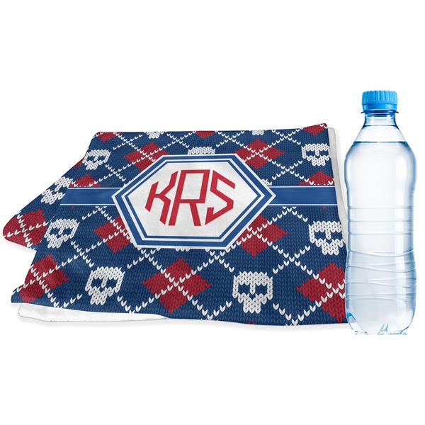 Custom Knitted Argyle & Skulls Sports & Fitness Towel (Personalized)