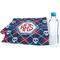 Knitted Argyle & Skulls Sports Towel Folded with Water Bottle