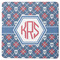 Knitted Argyle & Skulls Square Coaster Rubber Back - Single