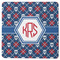 Knitted Argyle & Skulls Square Rubber Backed Coaster (Personalized)
