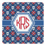 Knitted Argyle & Skulls Square Decal - Small (Personalized)
