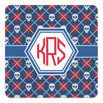 Knitted Argyle & Skulls Square Decal - Large (Personalized)
