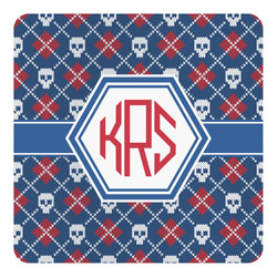 Knitted Argyle & Skulls Square Decal - XLarge (Personalized)