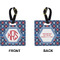 Knitted Argyle & Skulls Square Luggage Tag (Front + Back)