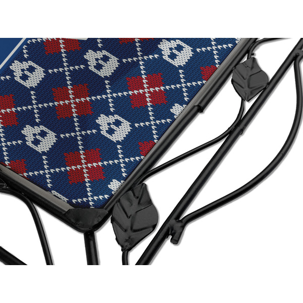 Knitted Argyle & Skulls Square Trivet - Detail