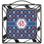 Knitted Argyle & Skulls Square Trivet (Personalized)