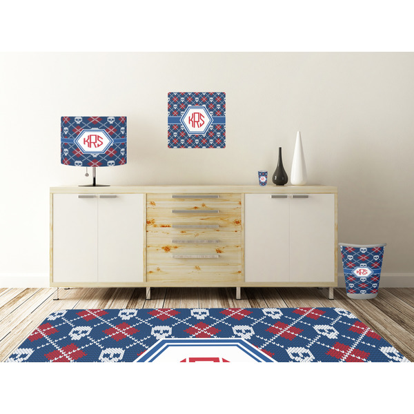 Knitted Argyle & Skulls Square Wall Decal Wooden Desk