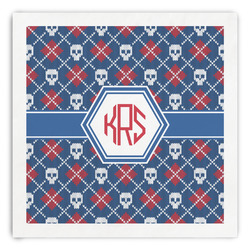 Knitted Argyle & Skulls Paper Dinner Napkins (Personalized)