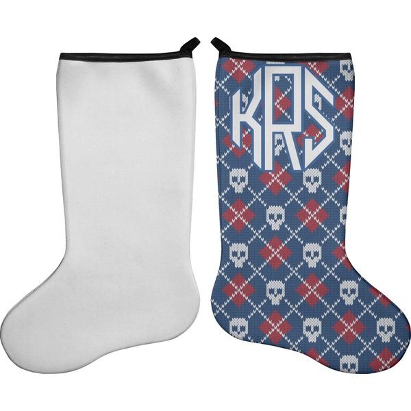 Knitted Argyle & Skulls Stocking - Single-Sided - Approval