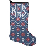 Knitted Argyle & Skulls Holiday Stocking - Neoprene (Personalized)