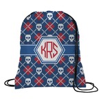 Knitted Argyle & Skulls Drawstring Backpack (Personalized)