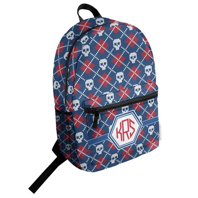 Knitted Argyle & Skulls Student Backpack (Personalized)