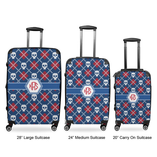 Knitted Argyle & Skulls Suitcase Set 1 - APPROVAL