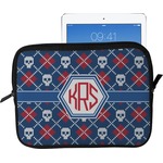 Knitted Argyle & Skulls Tablet Case / Sleeve - Large (Personalized)