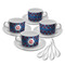 Knitted Argyle & Skulls Tea Cup - Set of 4