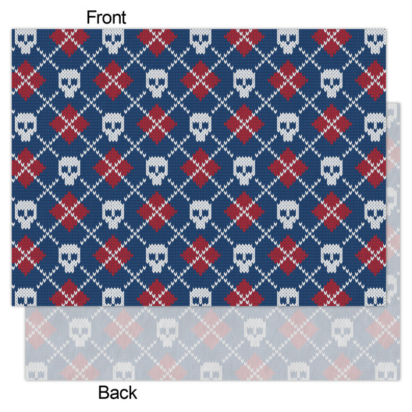 Knitted Argyle & Skulls Tissue Paper - Heavyweight - Large - Front & Back