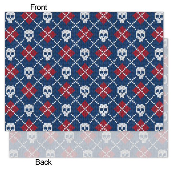 Knitted Argyle & Skulls Tissue Paper - Heavyweight - Medium - Front & Back