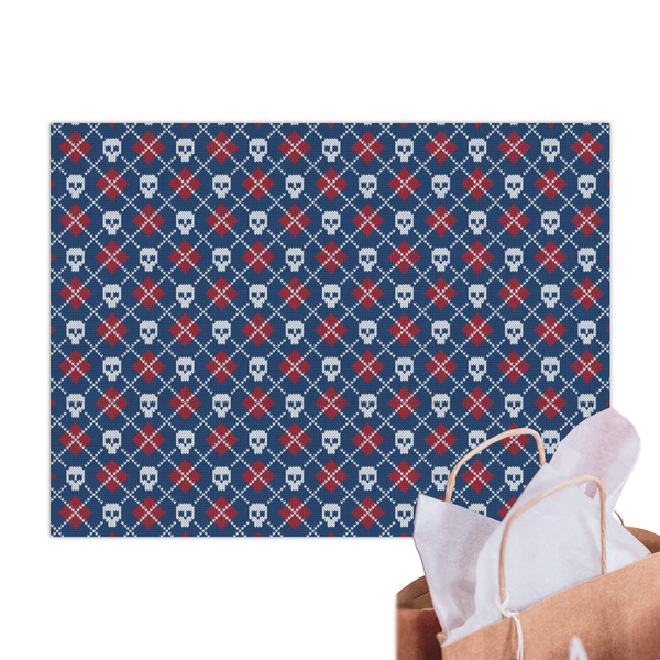 Knitted Argyle & Skulls Tissue Paper Sheets - Main