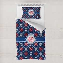 Knitted Argyle & Skulls Toddler Bedding w/ Monogram